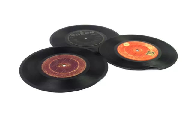 Gramófono Música Record Disco Indio Vintage 3 Disco Lote Decorativa i46-148 Eeuu