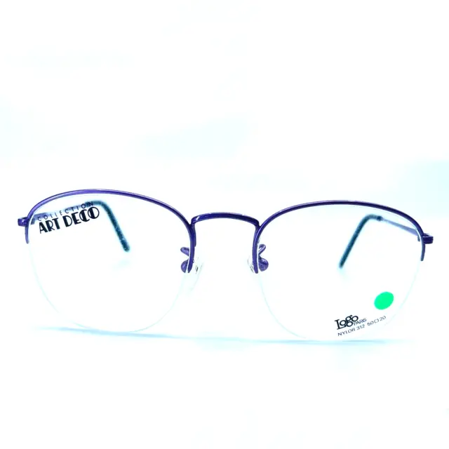 ART Deco Eyeglasses 312-06 091 Purple Round half Rim Frames 50[]20 135 mm