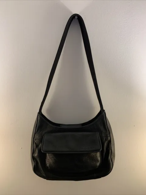Vintage Fossil Organizer Handbag Purse Card Slots Ladies Bag Black Leather