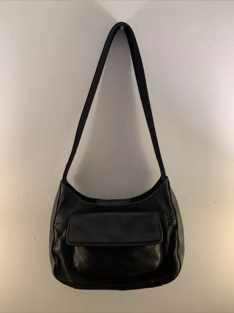 Vintage Fossil Organizer Handbag Purse Card Slots Ladies Bag Black Leather