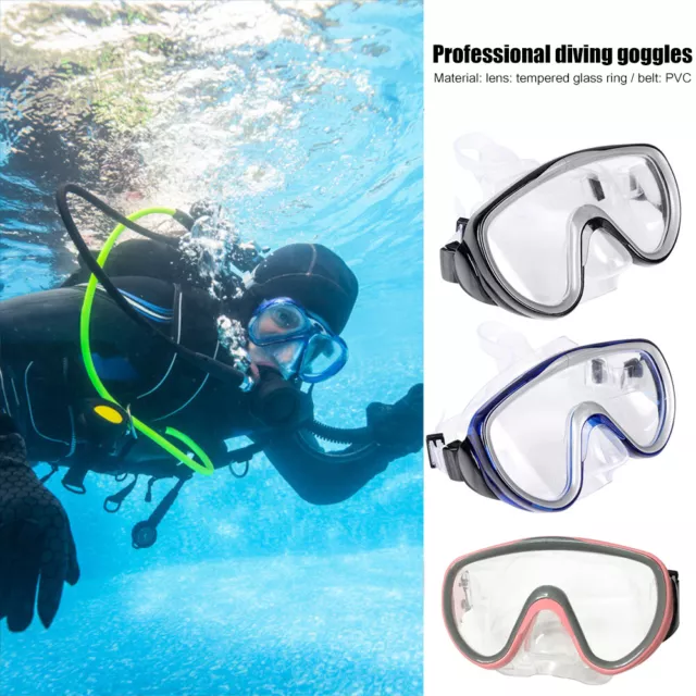 Tempered Glass Lens Swimming Glasses Adults Pool Anti-fog Snorkel Diving Goggles 3