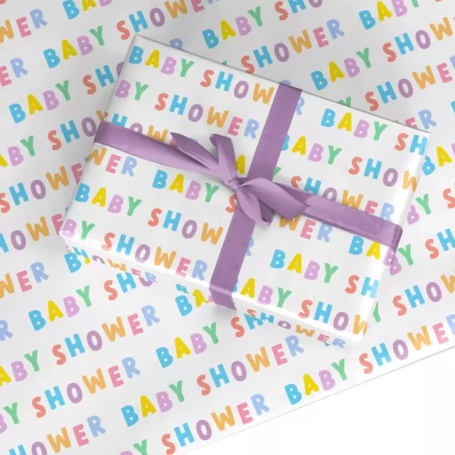 Papel envolvente de baby shower Dyefor lujoso regalo fiesta envoltura