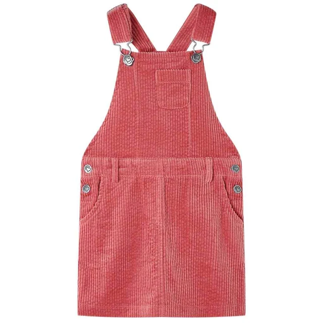 Abito Scamiciato da Bambina Velluto a Coste Rosa 116 vidaXL