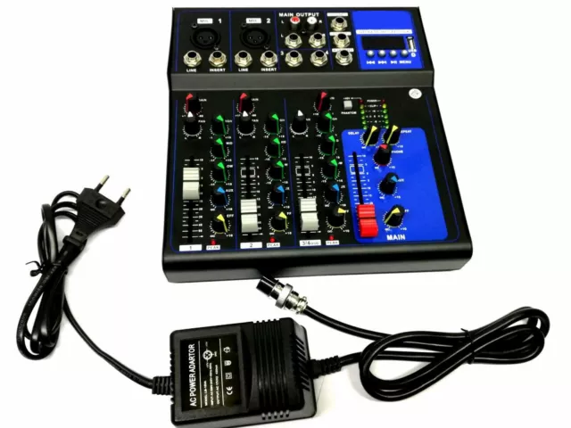 Mixer Audio 4 Canali Professionale Usb Con Echo Delay Dj Karaoke Pianobar Live