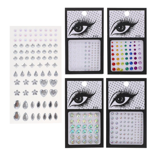5 Hojas Arte en Uñas Gemas Ojos Cara Cuerpo Joyas Estrás Maquillaje para Ojos