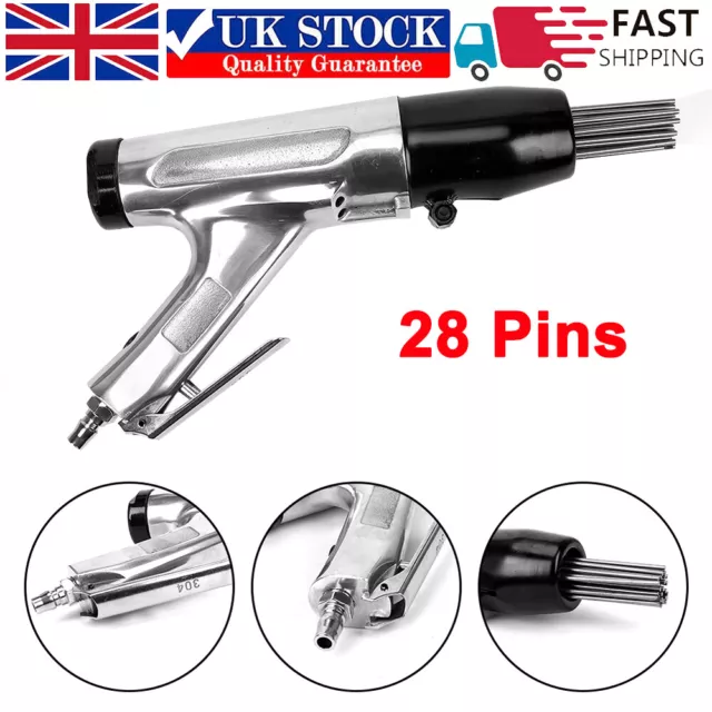 28Pin Needle Scaler Pneumatic Air Gun Chisel Tools Paint Rust Removal Scraper UK