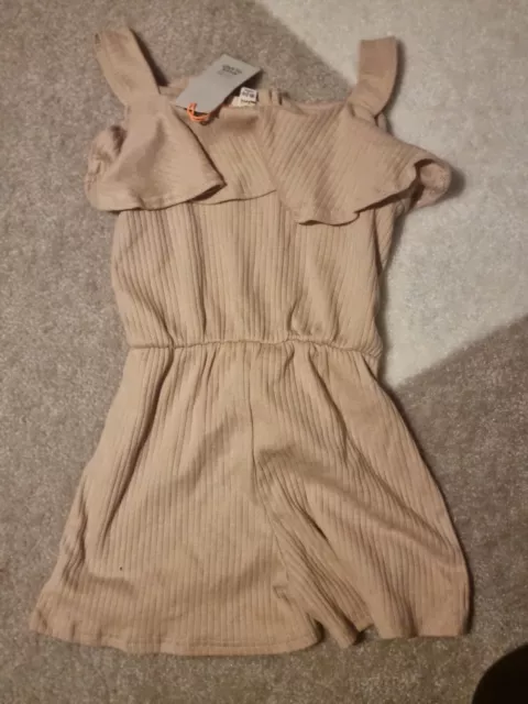 River Island Mini Baby Girls Outfit Beige Brown Play Suit 18-24 Months Bnwt 2
