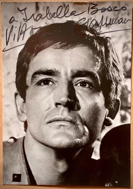 VITTORIO GASSMAN - Cartolina foto con dedica e firma autografa originale -