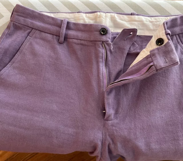 Men’s BODE Purple Cotton Wide Leg Khaki Pants (34)