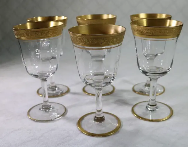 6 Vintage Minton by TIFFIN-FRANCISCAN 5" Tall Aperitif, Cordial Wine Glasses