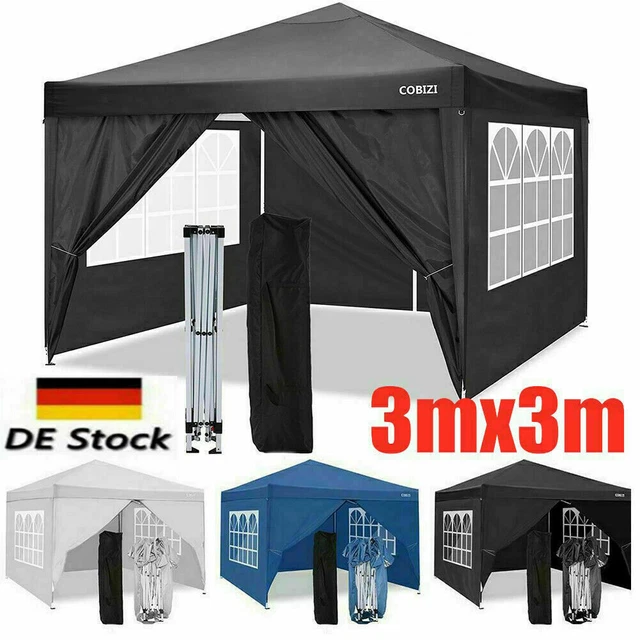 3 x 3m Klapp Pavillon Faltpavillon Wasserdicht Gartenzelt Partyzelt ALU Festzelt