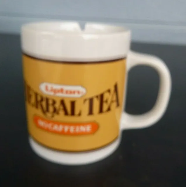 vintage Lipton Herbal Tea coffee cup   tea bag notch 3 1/2"