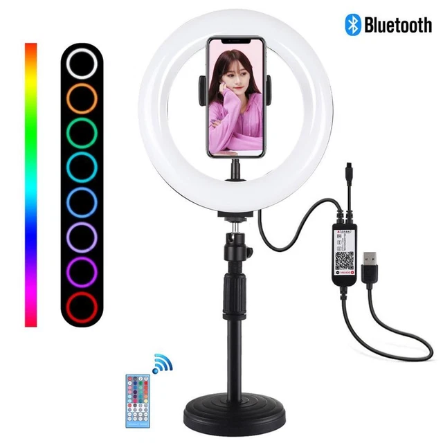 APLICACIÓN Control Selfie Anillo Luz Bluetooth LED Video Kit para Tik Tok Youtube