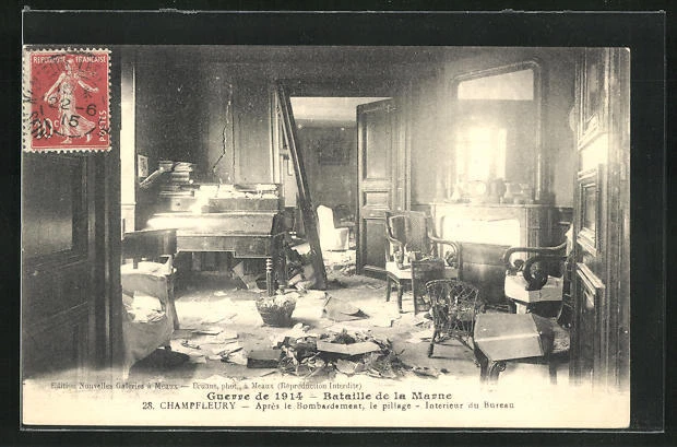 CPA Champfleury, Guerre de 1914, Bataille de la Marne, Après le Bombardement, L