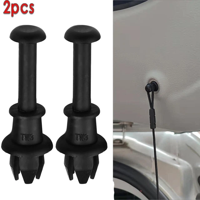 Lot De 2 Clips Pour Sangle D'étagère De Voiture - Compatible VW T5/T6? (à Vérifier), Couleur Noire