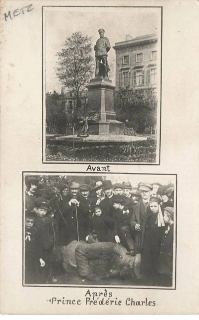 57 Metz Ap#Dc623 Carte Photo La Statue Du Prince Frederic Charles  A Terre