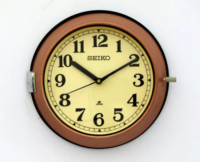 Vintage Maritime Seiko Wall Clock Slave Nautical Industrial Ship Clock Copper