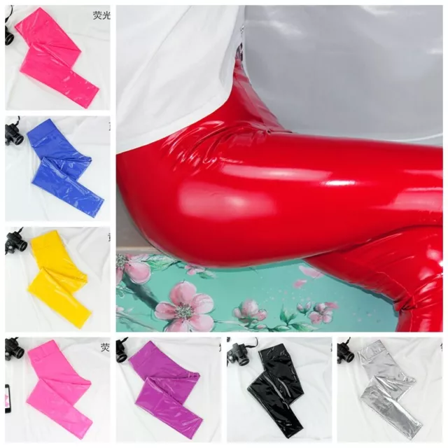 Lady PU Leather Legging Stretch Faux Latex Wet Look Skinny Sexy Pencil Pants