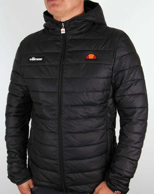 Ellesse Lombardy Jacket in Black - padded puffer puffa bubble jacket, hooded