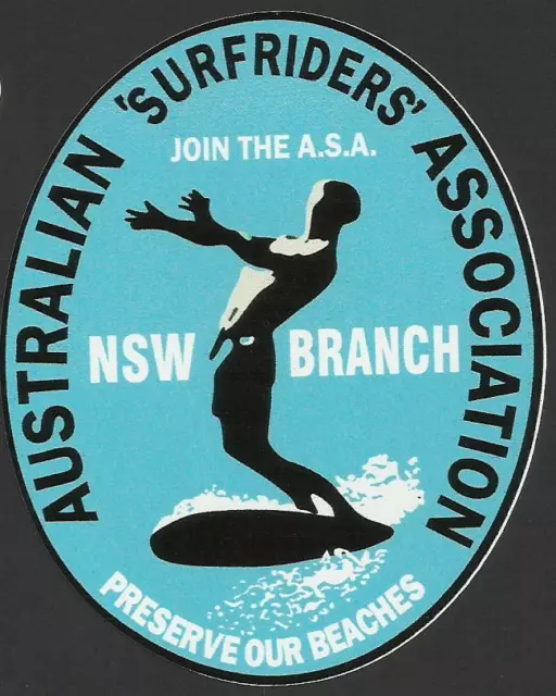 AUSTRALIAN SURFRIDERS NSW ASSOC Sticker Decal Surfboard Longboard Skateboard