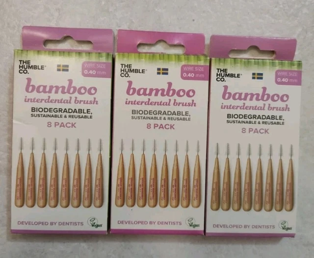 Humble Spazzola Spazzola Interdentale Bambù Rosa Naturale confezione da 0,4 mm 3X 8