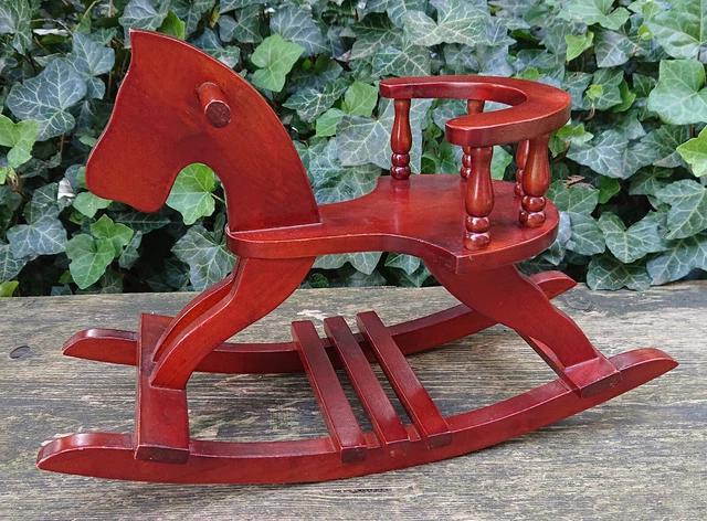 Ancien Petit Cheval à Bascule En Bois - Rare Et Vintage