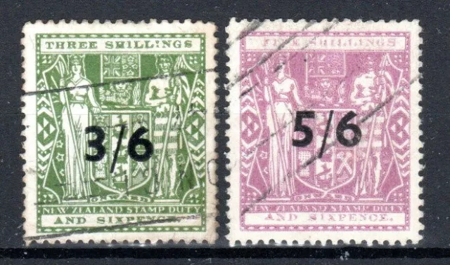 Nueva Zelanda 1942 3/6 Y 5/6 Postal Fiscales Recargos Sg F212 Y F 214 Fu Cds