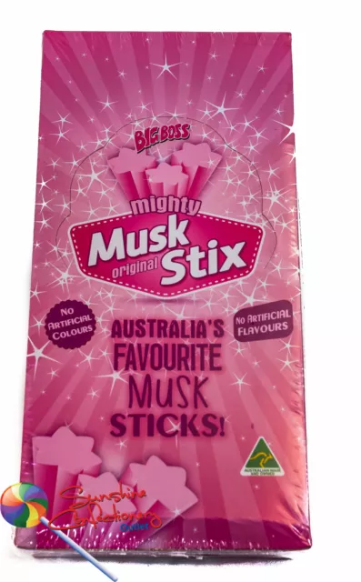 MIGHTY MUSK STICK LOLLIES - FYNA approx  180  Candy Musk sticks Post Included