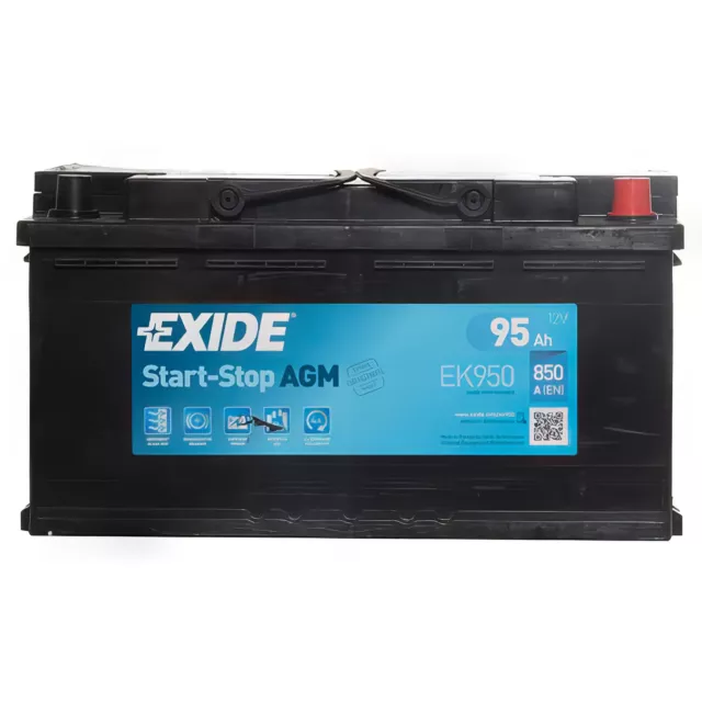 EK950 (017AGM) EXIDE EK950 Start-Stop Batterie 12V 95Ah 850A B13 AGM- Batterie