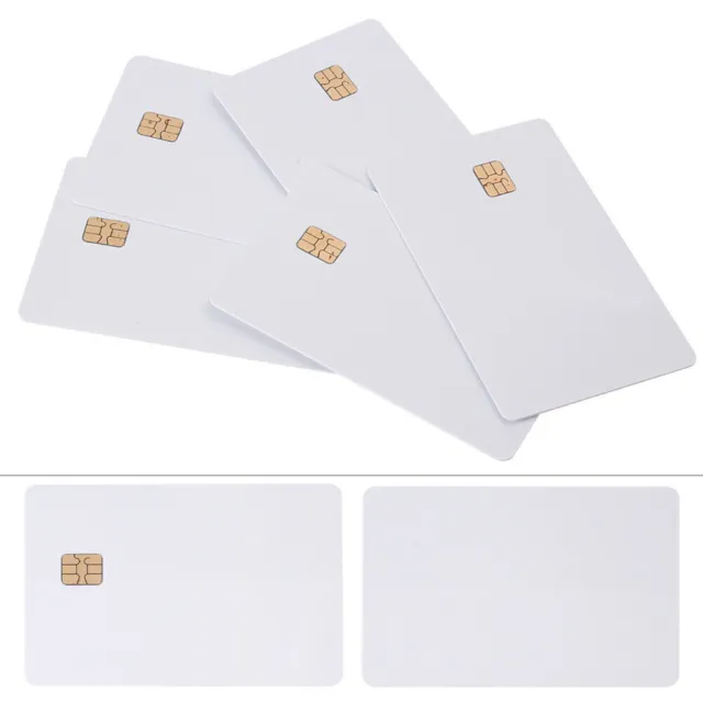 White ISO PVC IC SLE4442 Chip Blank Smart Card Contact IC Card Safety 5PCS