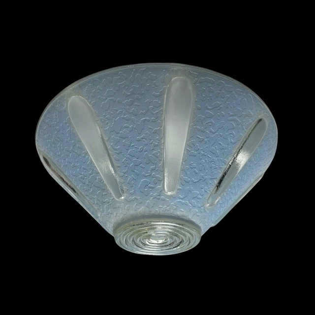 VINTAGE CEILING LIGHT LAMP SHADE GLOBE Art Deco Blue Pebble Frosted