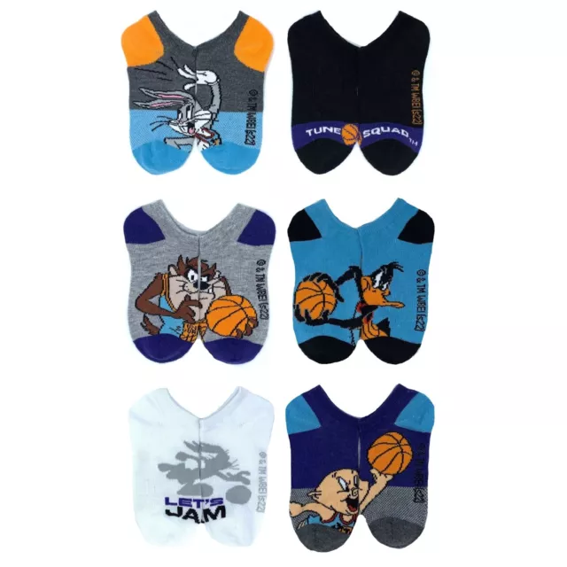 Nickelodeon Space Jam Boys No Show Socks Fits Shoe Size Toddler 9-2.5Y M NEW