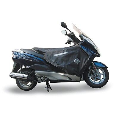Compatible avec Suzuki Burgman UH 125 Couverture imperméable Couverture thermique pour scooter et maxiscooter Universel Tablier pour jambes de poitrine avec cuir synthétique 