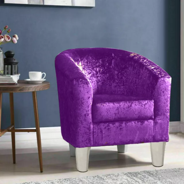 Crushed velvet online tub chair