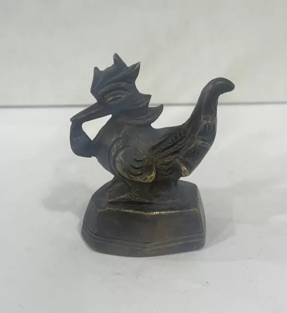 Vintage Asia Opium Weight Bird Duck Rooster Bronze China Antique 8.8 OZ