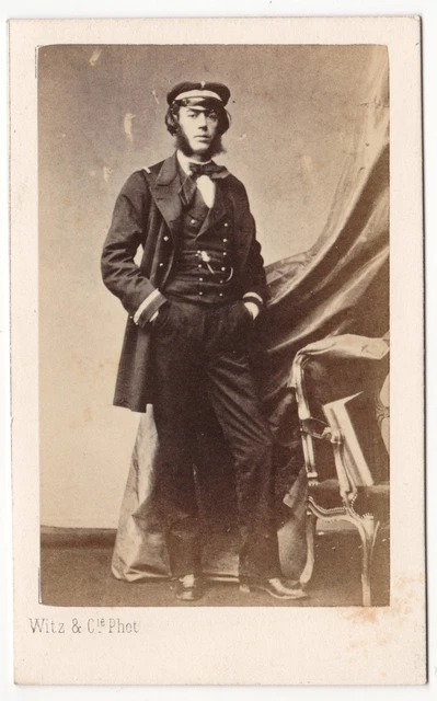 PHOTO OFFICIER D'ARTILLERIE chef de musique avec sa famille ca 1880 grande CDV EUR 39,00 - FR
