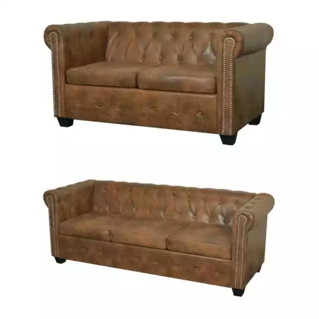 Chesterfield Sofa Polstersofa Couch Ledersofa Lounge mehrere Auswahl vidaXL