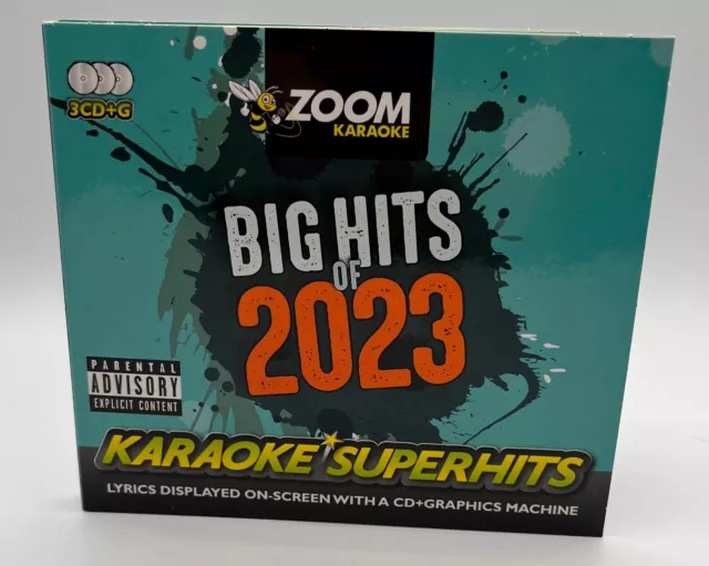 Zoom Karaoke - BIG HITS OF 2023 - Dreifach CD + G Karaoke Disc Pack - 69 Songs