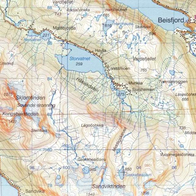 Sweden BD6: Abisko / Kebnekaise / Narvik Mountain Map hiking trekking walking 2