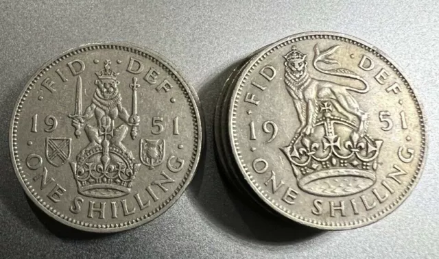 1947 to 1951 George VI Cupro-Nickel Scottish Shilling Your Choice of Date / Year