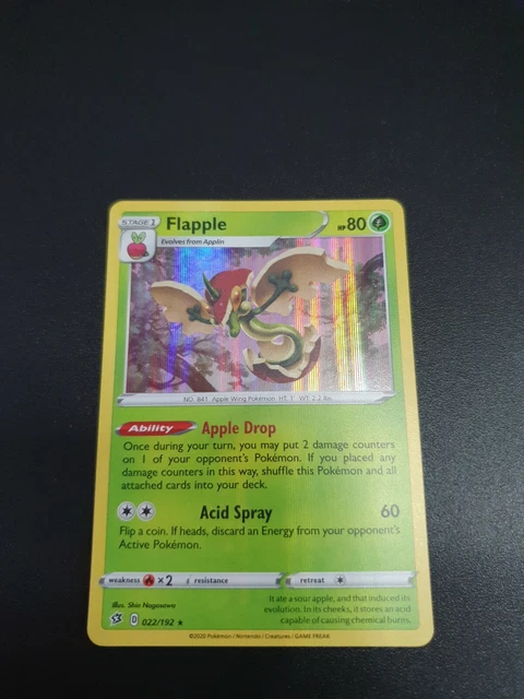 POKEMON - FLAPPLE 022/192 - Rebel Clash - Holo Rare - Pokmon card 1.75 - PicClick UK POKEMON - FLAPPLE 022/192 - Rebel Clash - Holo Rare - Pokmon card 1.75 - PicClick UK