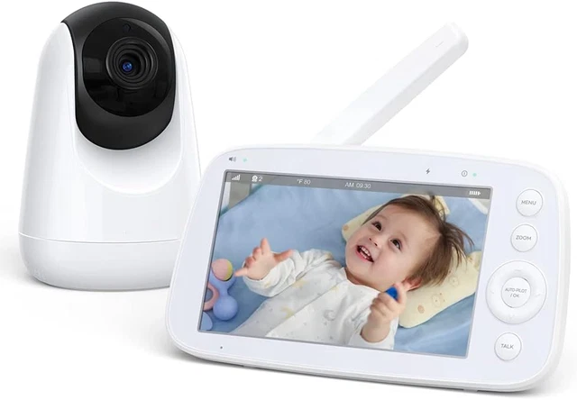 Babyphone Mit Kamera 5 Zoll 720P IPS HD Display Video Baby Monitor, Nachtsicht