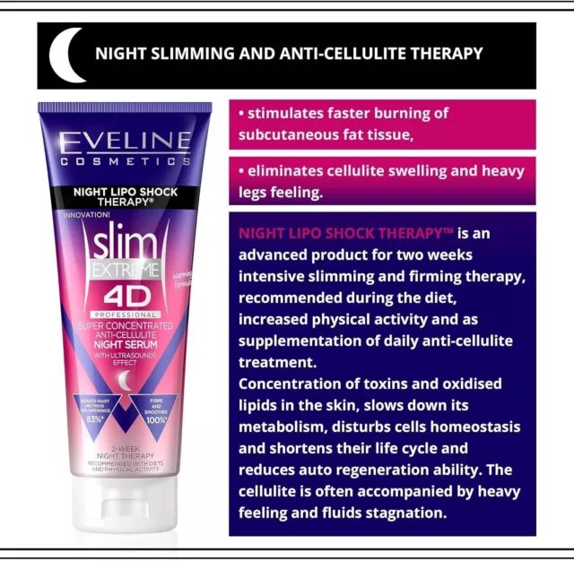 Eveline Slim 4D Extreme Super Concentrated Night Anti Cellulite Body Serum 250ml 3