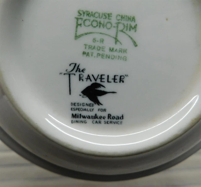 CMStP&P Milwaukee Road Railroad China Bowl in the Traveler Pattern Full Backmark 2