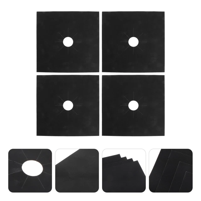 4 Pcs Cooktop Burner Reusable Gas Range Protectors Durable Universal Element