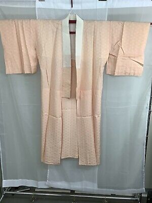 Japanese Vintage Kimono pink silk short Height 50.78inch used