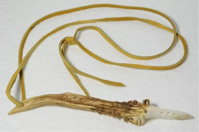 Northwest Coast First Nation necklace with antler pendant