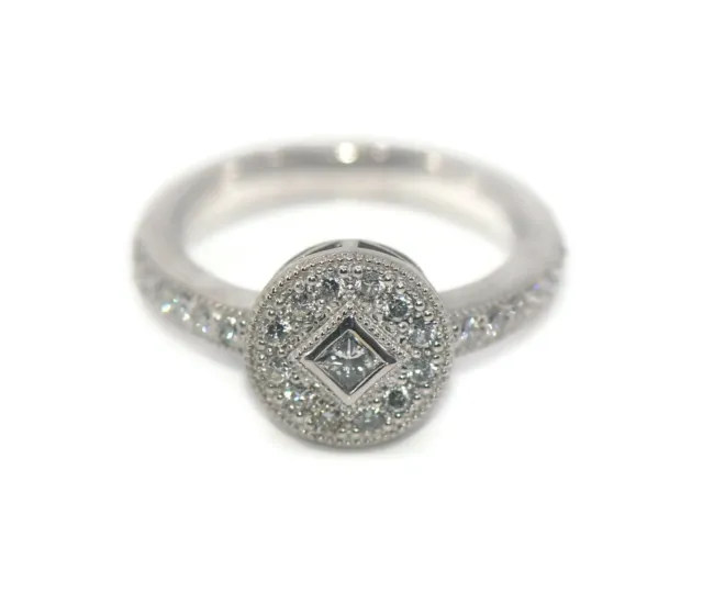 Charriol Diamond 18K White Gold Ring Size 6