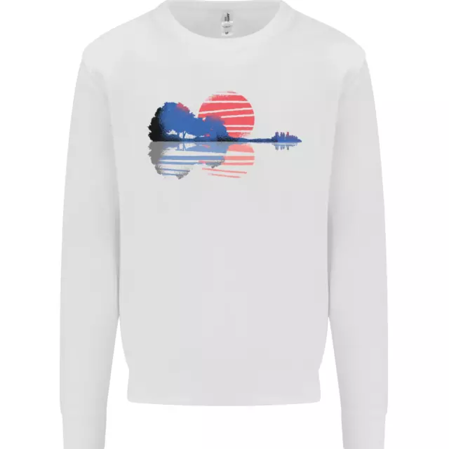 Guitar Reflection Guitarist Acoustic Bass Kids Sweatshirt Jumper