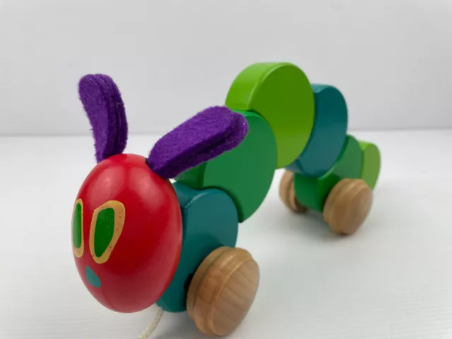 WORLD OF ERIC Carle Wooden Hungry Caterpillar Pull Along Toy